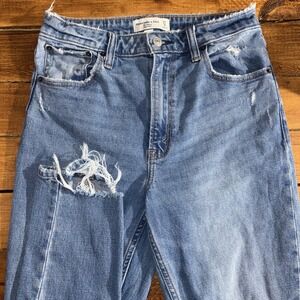 Abercrombie & Fitch The Skinny Jeans Women 4 (27x27) Blue Denim Distress Hi Rise